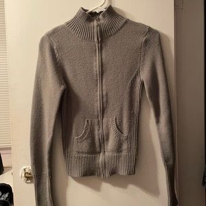 Vintage Gray Knit Zip-up
